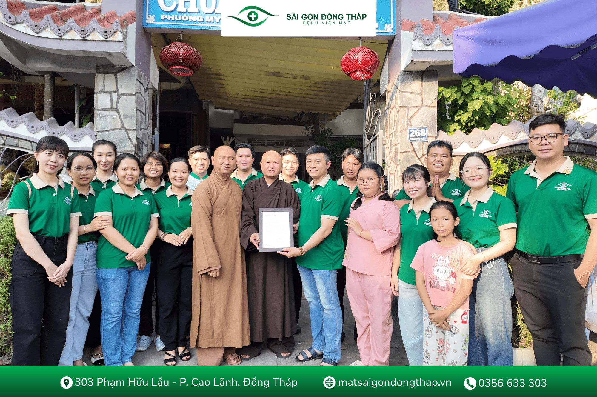 mắt sài gòn đồng tháp khám mắt thiện nguyện tại chùa linh bửu