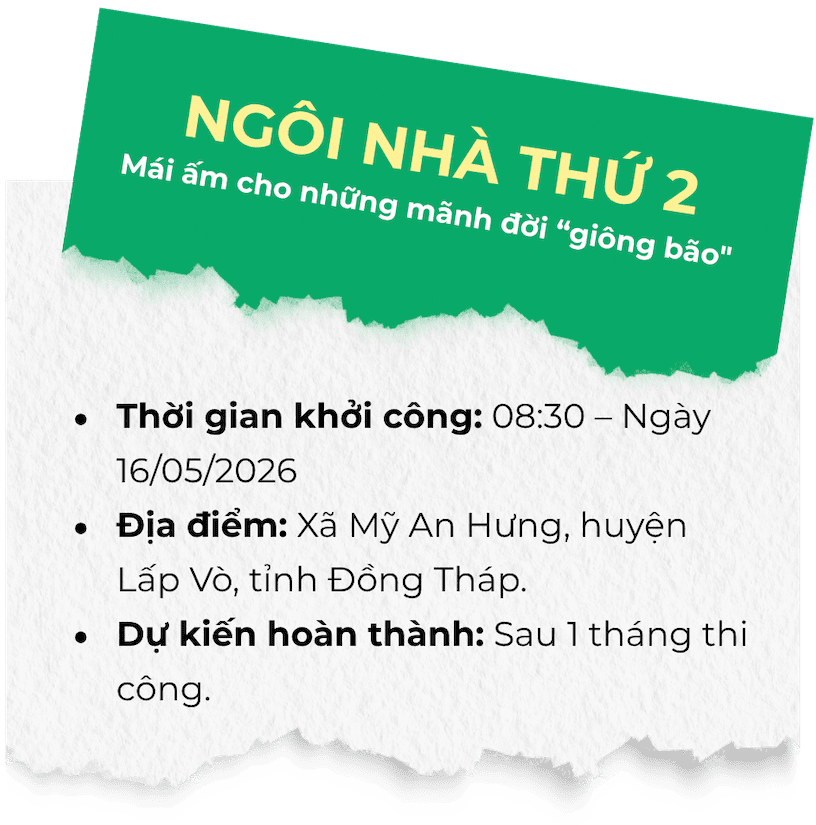 Bệnh viện Mắt Sài Gòn Đồng Tháp xây dựng ngôi nhà tình thương thứ 2
