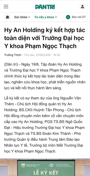 Báo Dân Trí đưa tin lễ ký kết hợp tác toàn diện MOU
